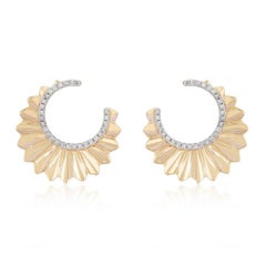 Smaragd Herz Charme 14K (oder 18k auf Anfrage) Gelbgold Hoop Ohrringe