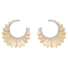 Smaragd Herz Charme 14K (oder 18k auf Anfrage) Gelbgold Hoop Ohrringe