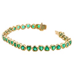 Emerald Heart Shaped Tennis Bracelet 