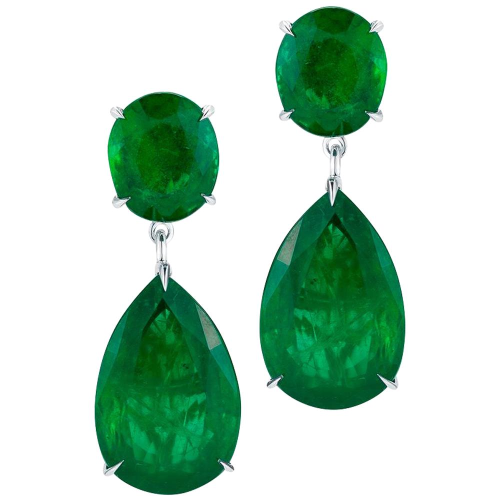 Hollywood Style Emerald And Diamond Earring By RayazTakat