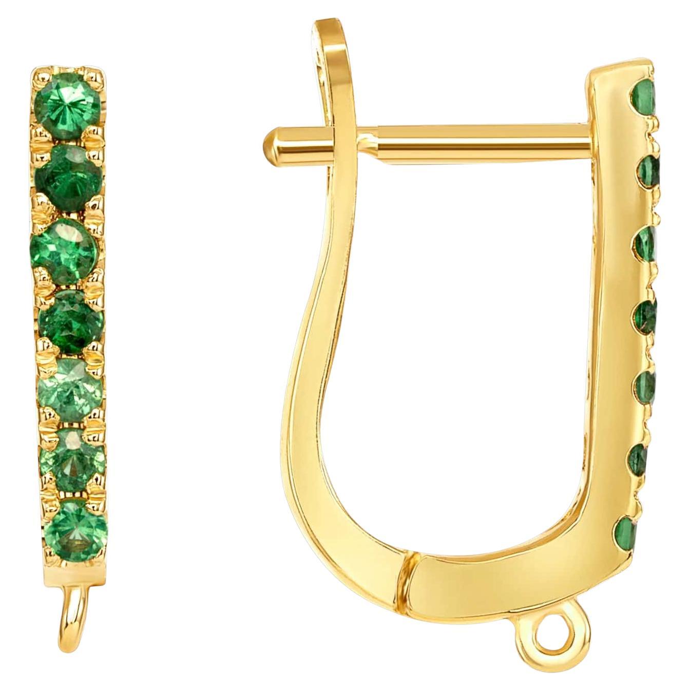 Smaragd-Creolen Findings 18K Gelbgold Ohrringe