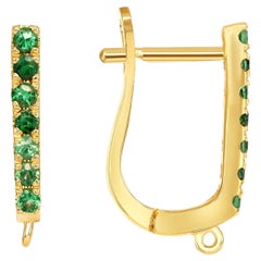 Smaragd-Creolen Findings 18K Gelbgold Ohrringe