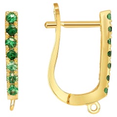 Pendientes Aros Esmeralda Oro Amarillo 18K
