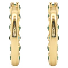 Emerald Huggie Hoop Earrings