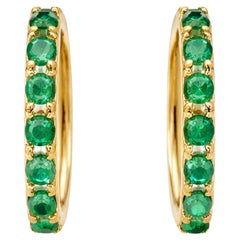 Emerald Huggie Hoop Earrings