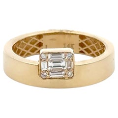 Anillo de diamantes ilusión esmeralda 0,21 quilates Oro amarillo de 14 quilates 2,6 gramos