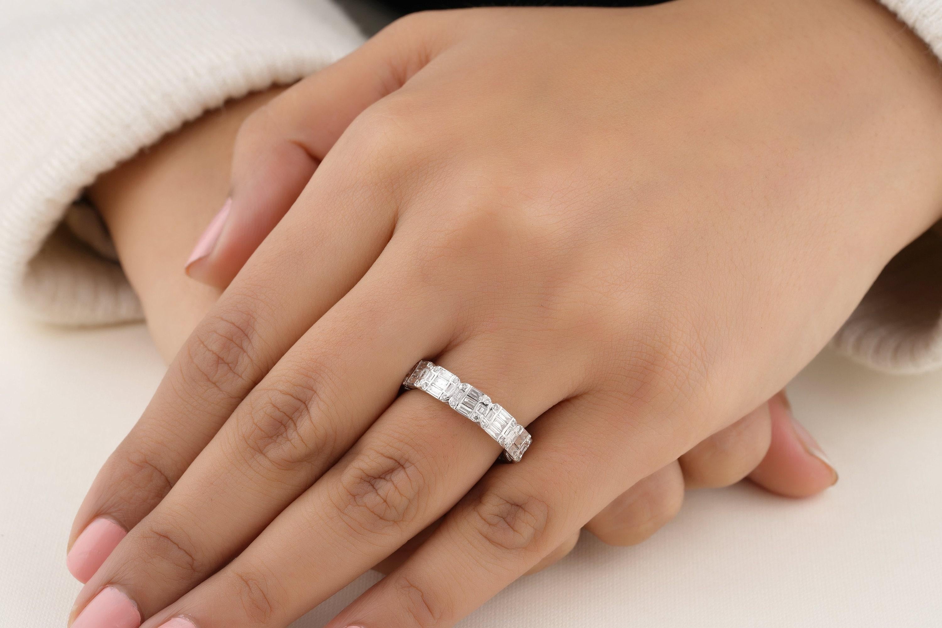 Art déco Bague de mariage diamant émeraude illusion en or massif 14 carats (certifiée) en vente