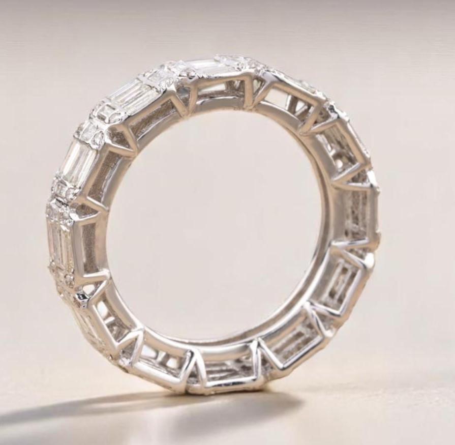 Bague de mariage diamant émeraude illusion en or massif 14 carats (certifiée) Neuf - En vente à New Delhi, DL