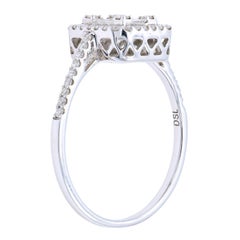 Emerald Illusion with Halo Diamond Ring