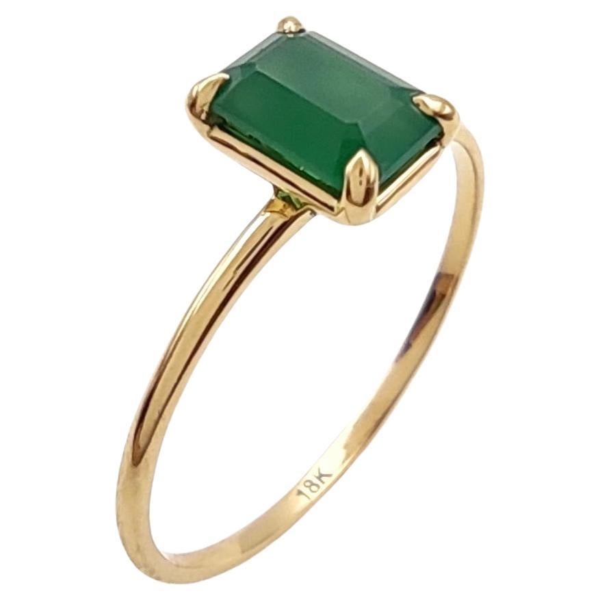 0.56ct Emerald in 18K Gold Minimalist Everyday Ring for Elegance and Versatility