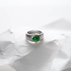 Emerald Jade Ring Certified Untreated Size 7