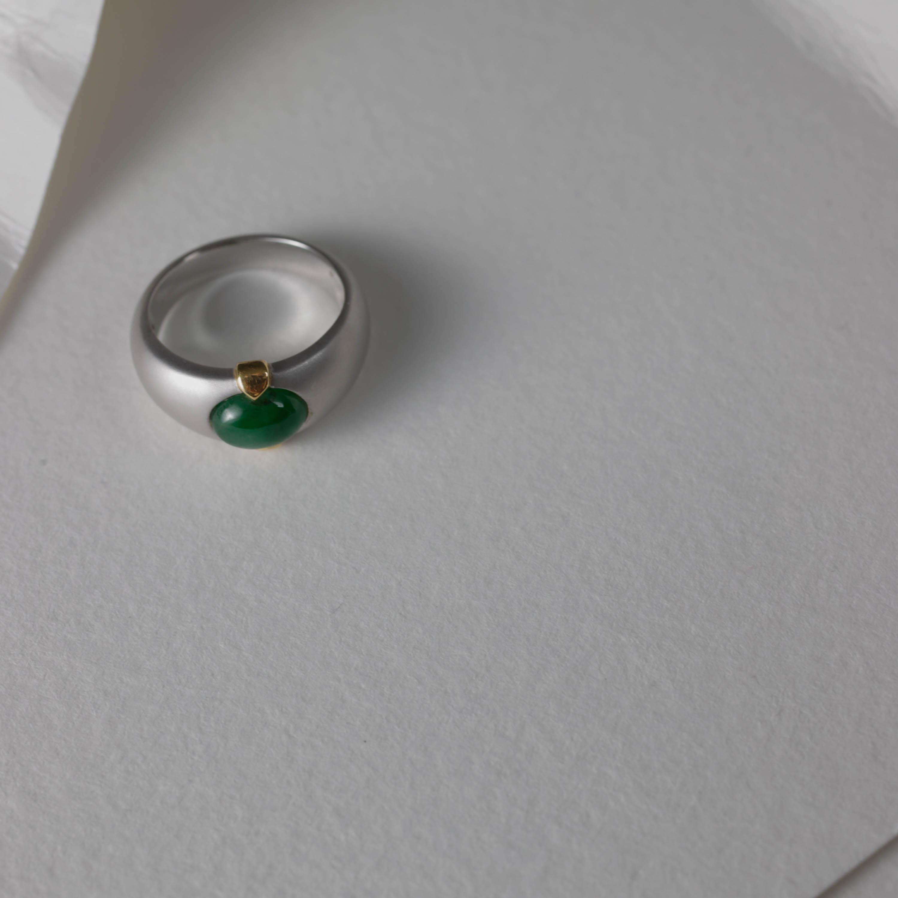 Emerald Jade Ring Certified Untreated Size 7 For Sale 2