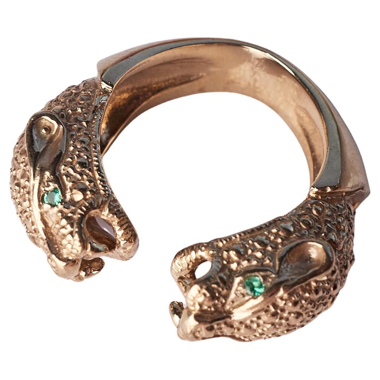Emerald Jaguar Ring Gold Animal Cocktail Ring Animal Jewelry J Dauphin ...