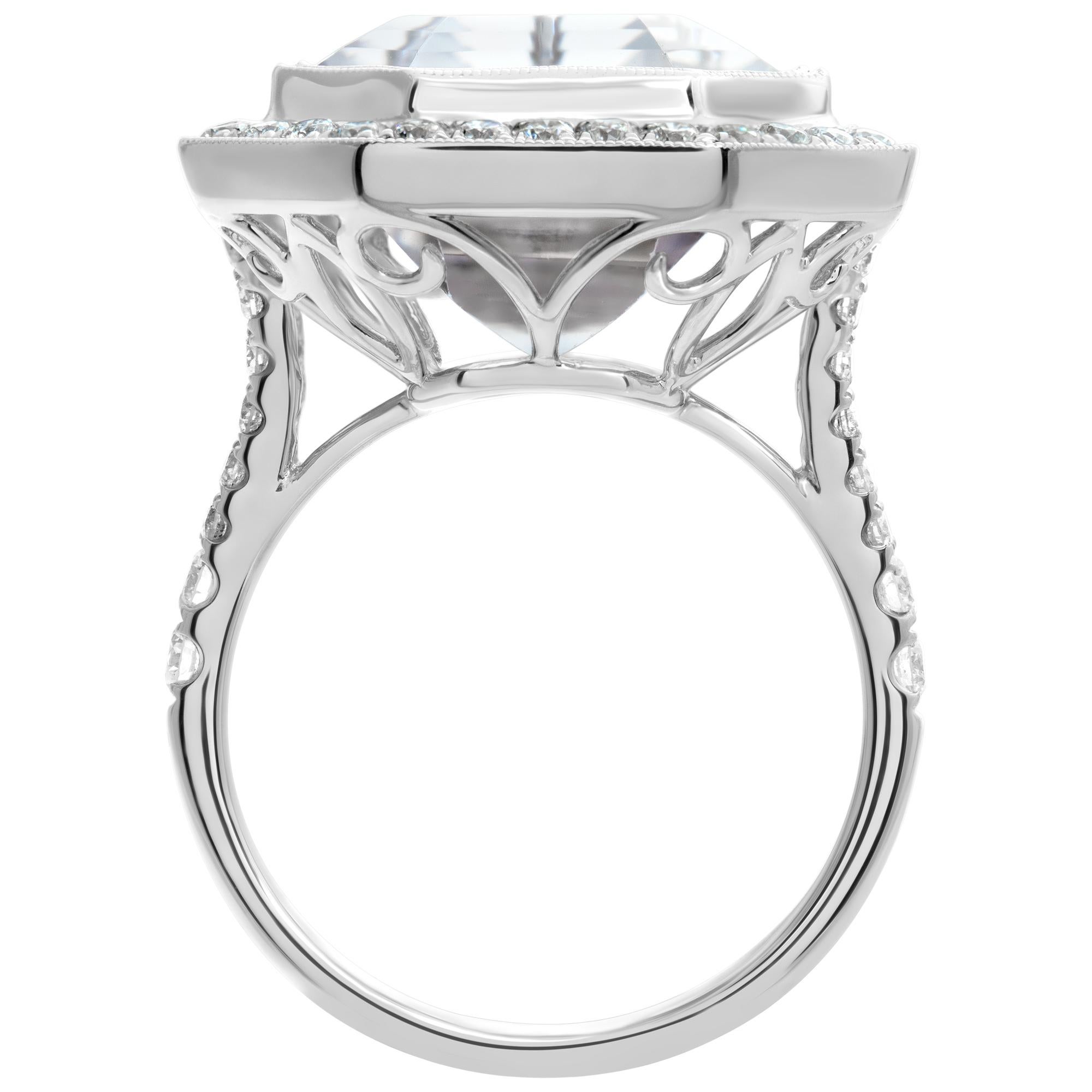 Women's Emerald Kunzite 18k white gold ring For Sale