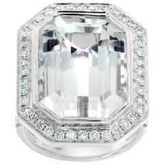 Emerald Kunzite 18k white gold ring
