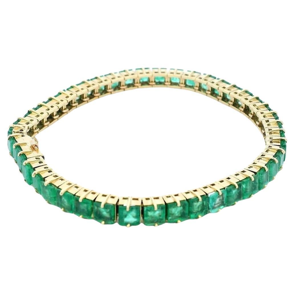 Emerald Line 18K Yellow Gold Bracelet