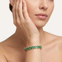 Smaragdlinie Diamant-Akzent 14K (Custom) Gold Tennisarmband