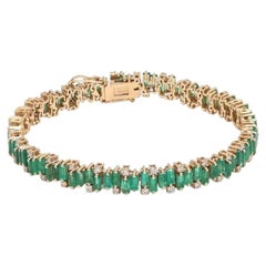 Smaragdlinie Diamant-Akzent 14K (Custom) Gold Tennisarmband