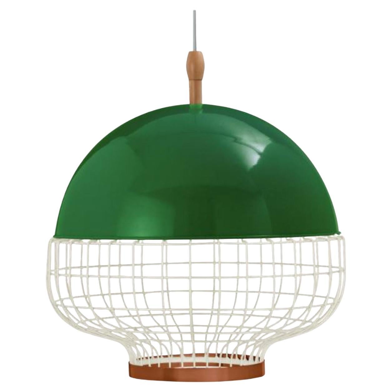 Emerald Magnolia I Suspension Lamp with Copper Ring by Dooq For Sale