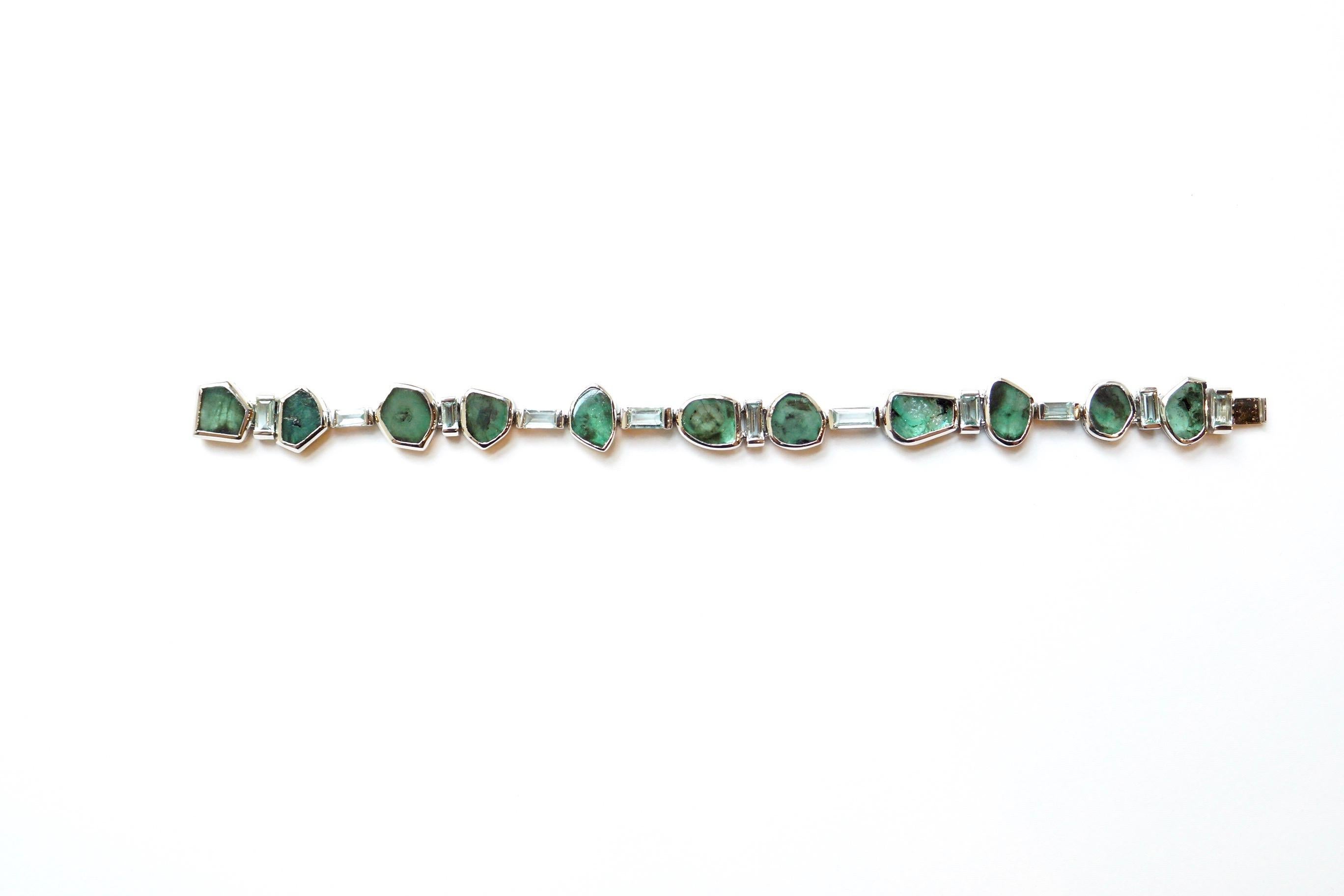 Sharon Khazzam Emerald Manza Bracelet In New Condition For Sale In Great Neck, NY