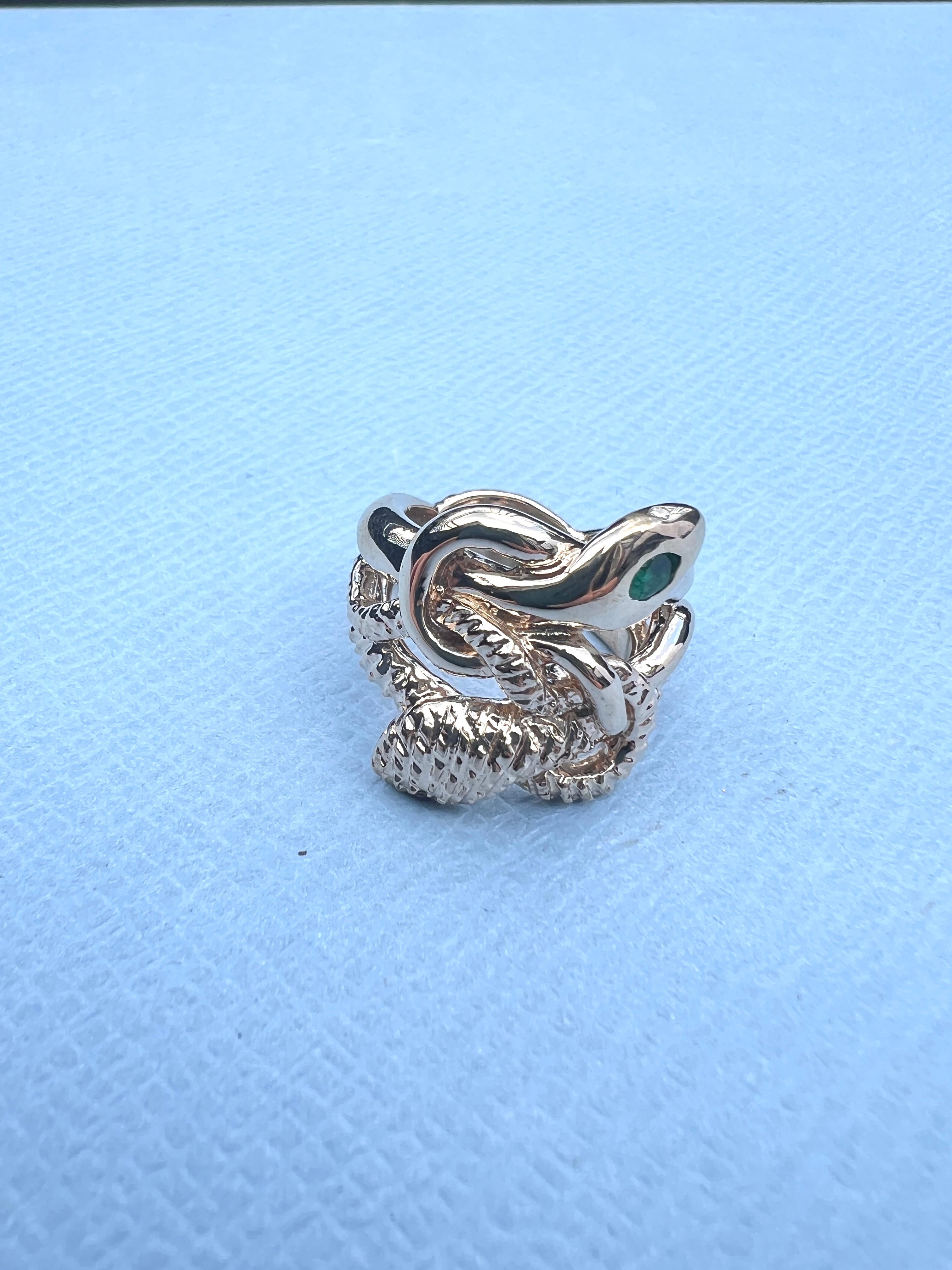 Esmeralda Marqués Blanco Diamante Rubí Serpiente Cóctel Anillo Bronce J DAUPHIN en Nuevo Estado en Los Angeles, CA