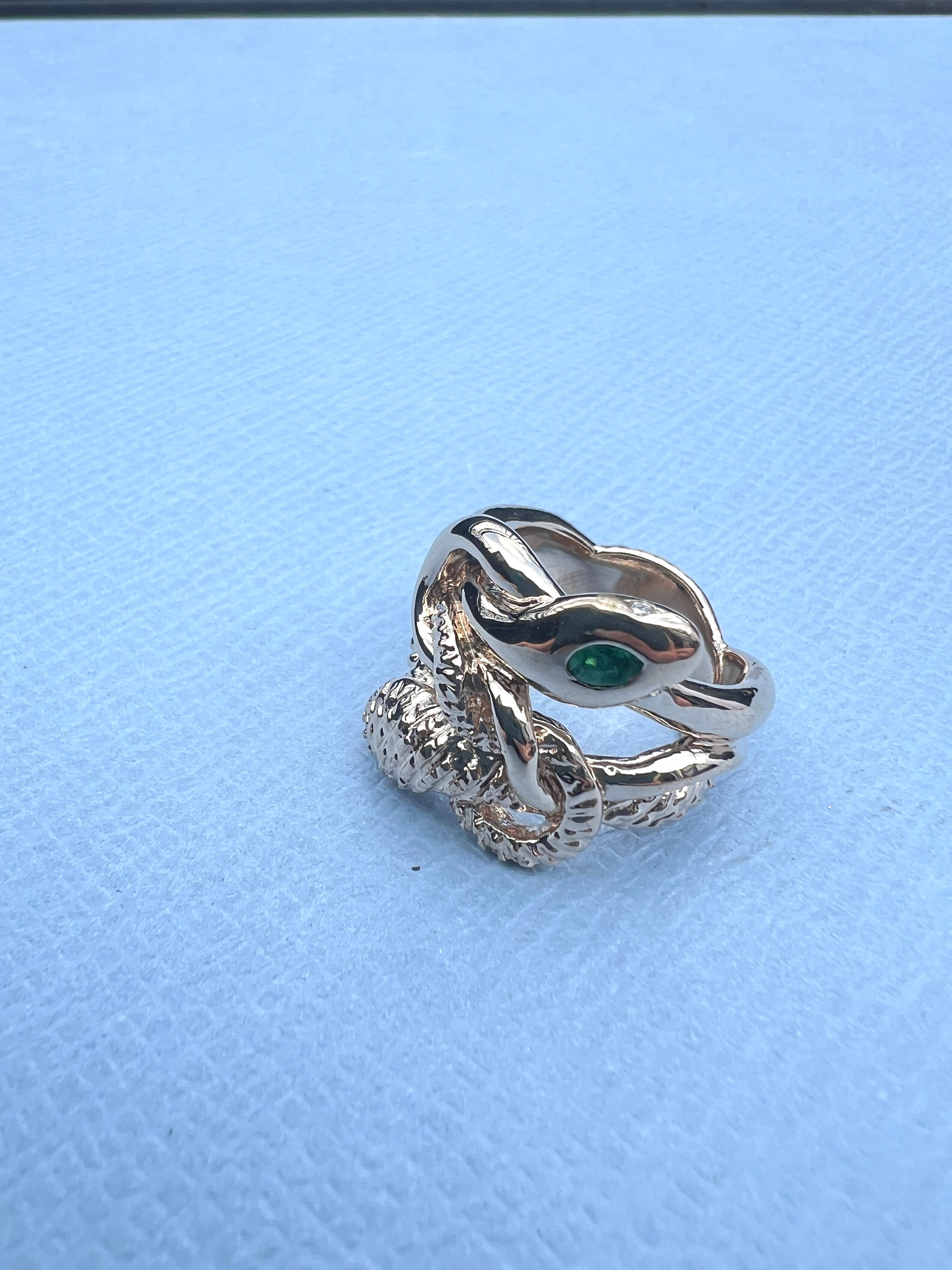 De las mujeres Esmeralda Marqués Blanco Diamante Rubí Serpiente Cóctel Anillo Bronce J DAUPHIN