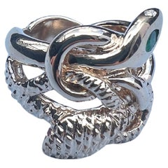 Esmeralda Marqués Blanco Diamante Rubí Serpiente Cóctel Anillo Bronce J DAUPHIN