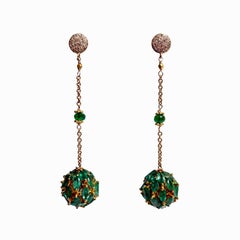 Emerald Marquise and Diamonds Paradizia Earrings E3463