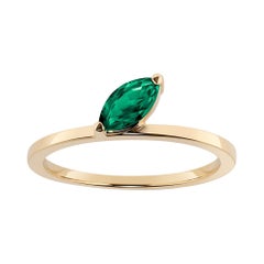 Emerald Marquise "Defne Ring" by Selin Kent in Yellow Gold