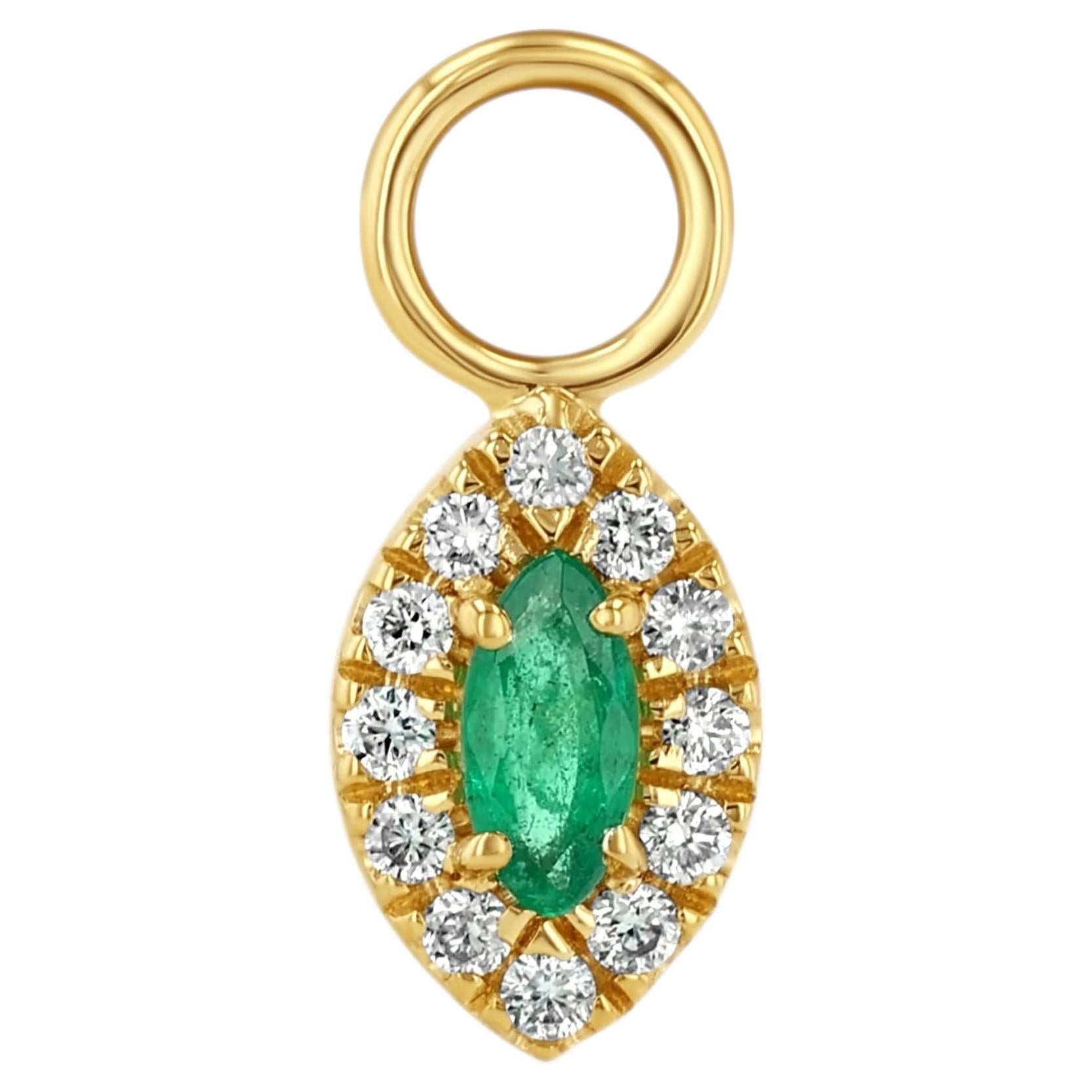 Emerald Marquise Earring Charm For Sale