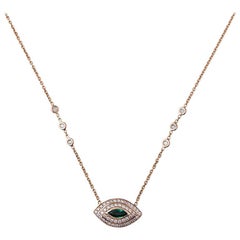 Emerald Marquise Eye Necklace