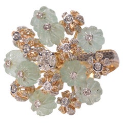 Emerald Melons and Russian Emeralds Diamond Ring