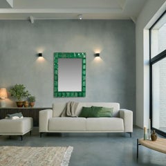 "Emerald" Murano Glass Mirror in Contemporary Style by Fratelli Tosi Murano