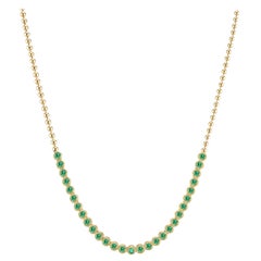 Emerald Necklace on Gold Chain