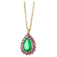 Used Emerald necklace pendant. 