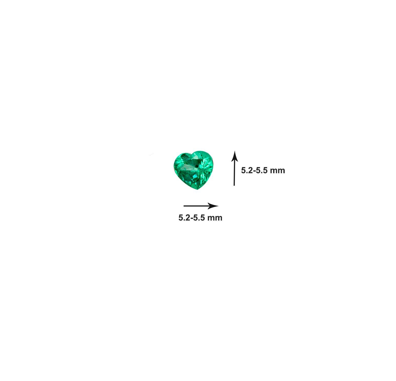 Women's or Men's Emerald Necklace Pendant in 14 Karat Gold, Emerald Heart Pendant For Sale