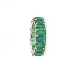 Emerald Octagon Band 14k Yellow Gold