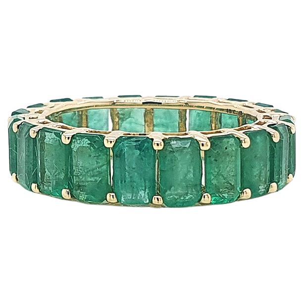 Emerald Octagon Band 14k Yellow Gold For Sale