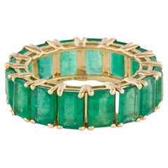 Achteckiger Smaragd-Ring aus 14 Karat Gold