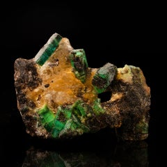 Emerald on Calcite and Biotite Matrix