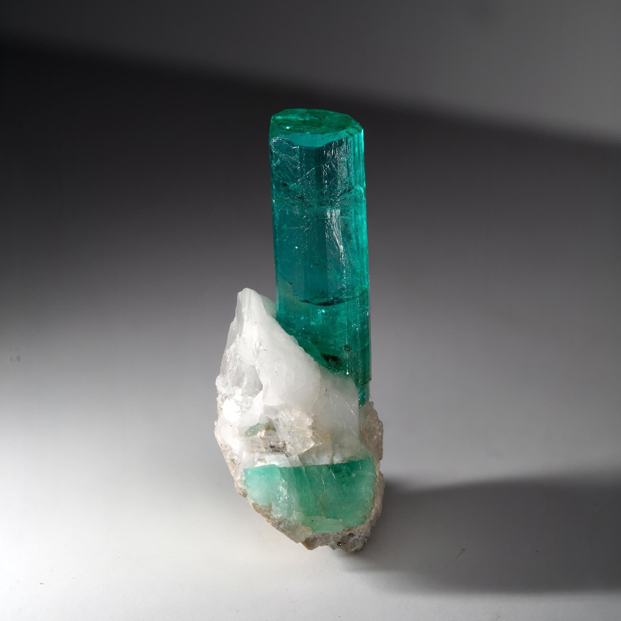 Colombian Emerald on Calcite From Colombia For Sale