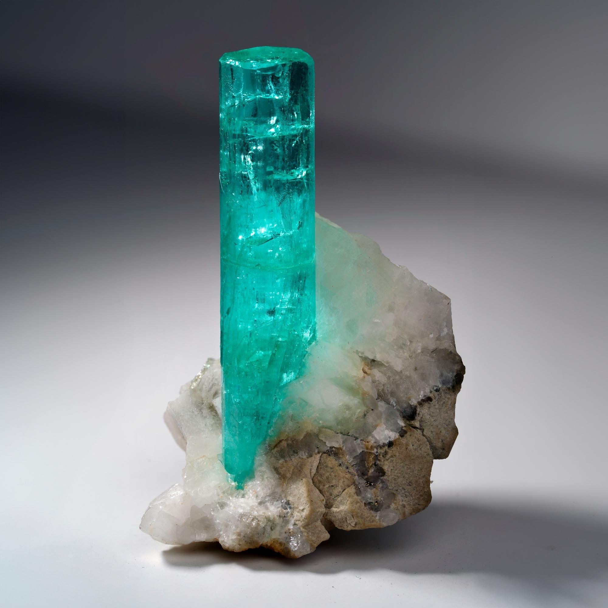 Colombian Emerald on Calcite From Colombia For Sale