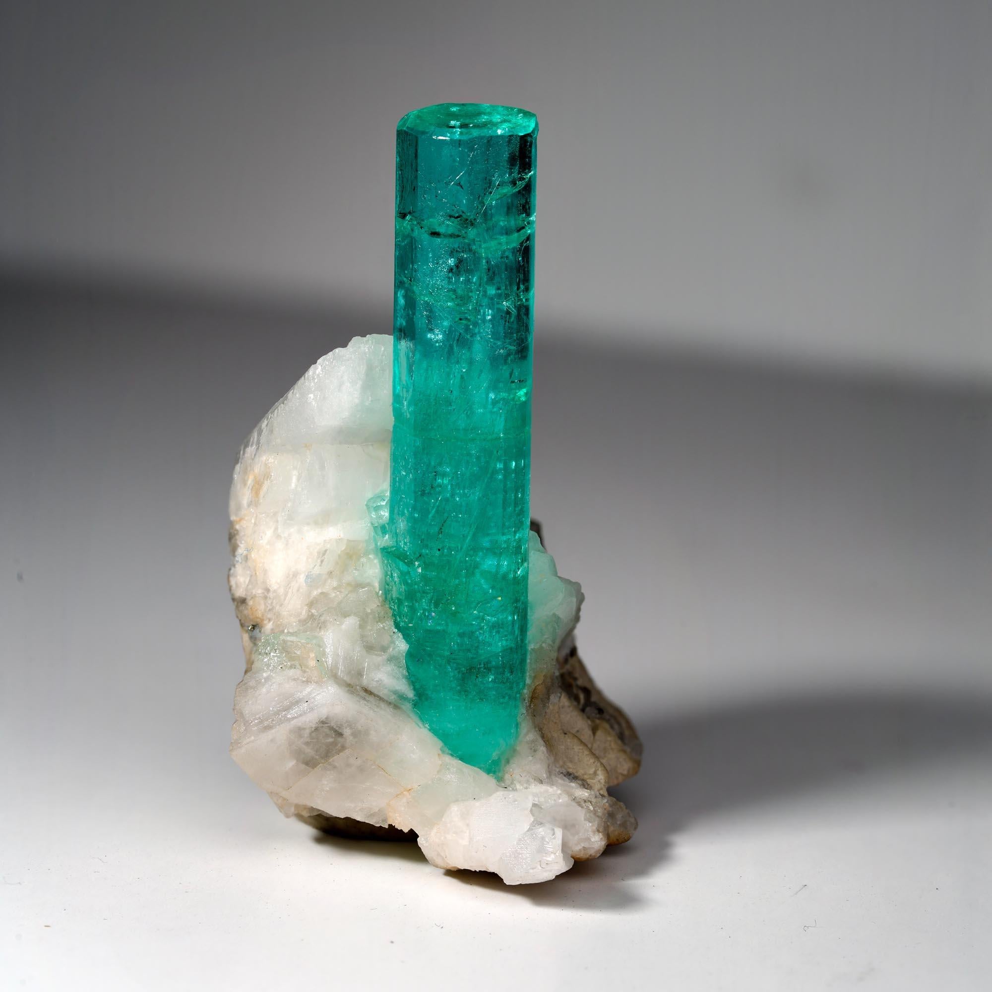 Emerald on Calcite From Colombia In New Condition For Sale In New York, NY