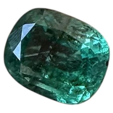 Emerald Oval Cushion 1.90 ct Zambia  Natural Minor-Oil Emerald For Sale