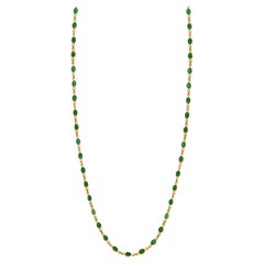 Collar Oval Esmeralda En Oro Amarillo De 18K