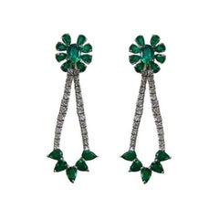 Emerald Oval/Pear Earrings 10.21 Carats