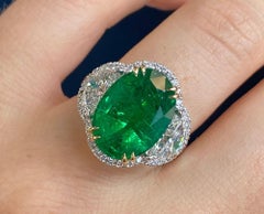Emerald Oval Ring 6.69 CT
