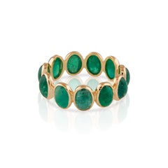 Anello con smeraldo ovale di Tresor Collection in oro giallo 18 carati, 5,62 carati