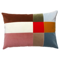 Almohada decorativa de terciopelo esmeralda patchwork Deluxe hecha a mano