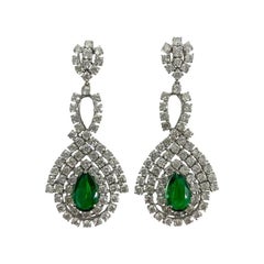 Emerald Pear Earrings 2.94 Cts Emerald Pear Earrings 2.94 Cts
